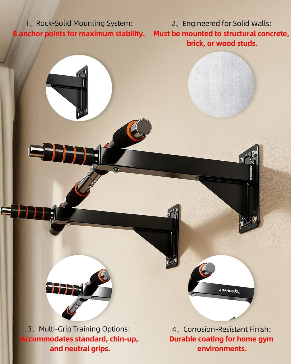 Wall Mounted Pull Up Bar