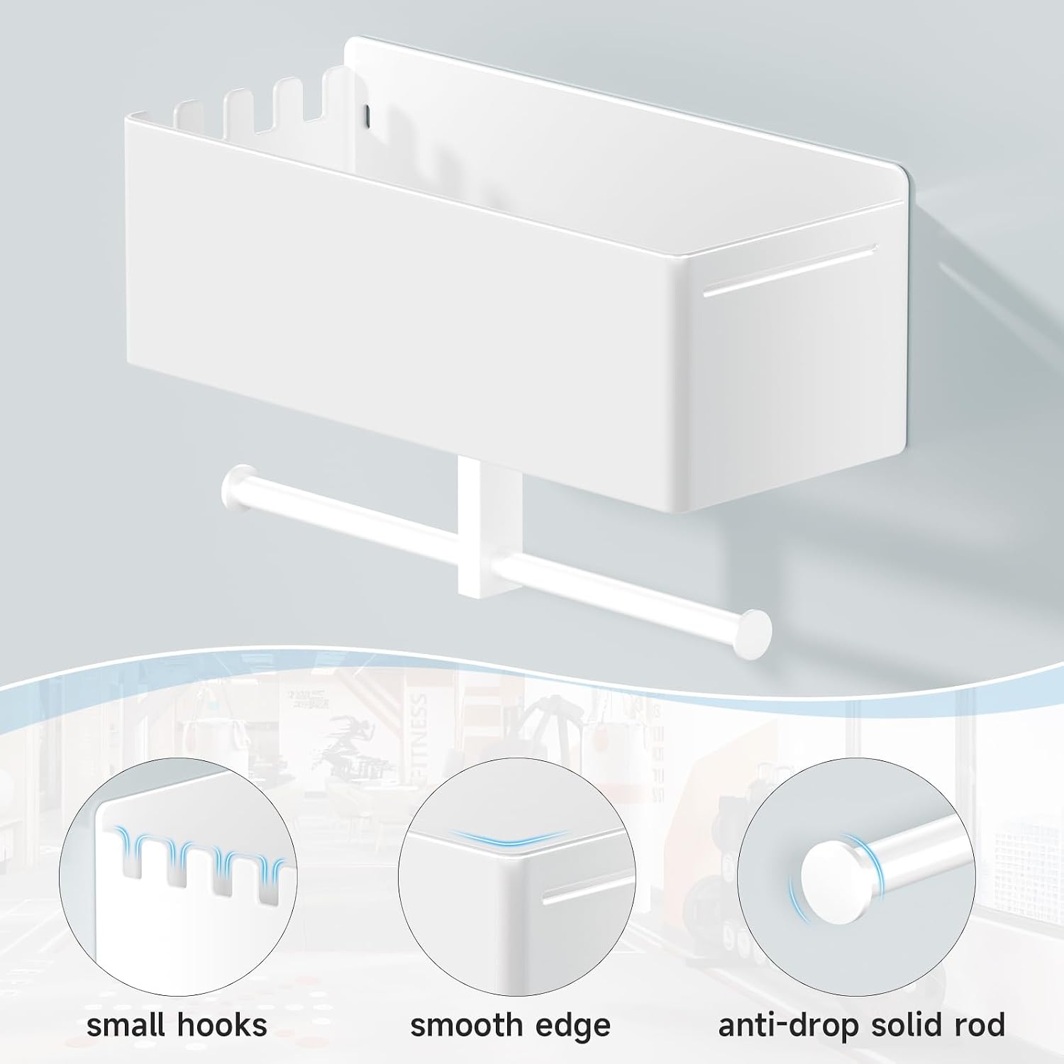 White Wall Mount Resistance Bands Rack