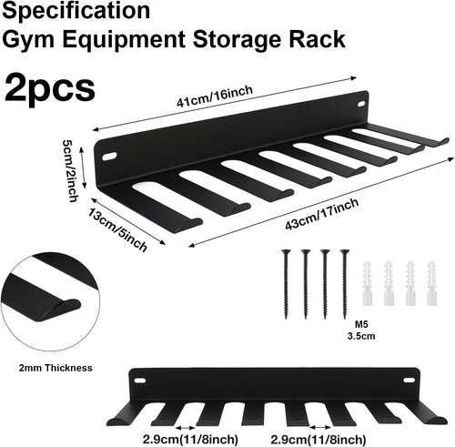 2 Pack Wall Mount Gym Storage Rack