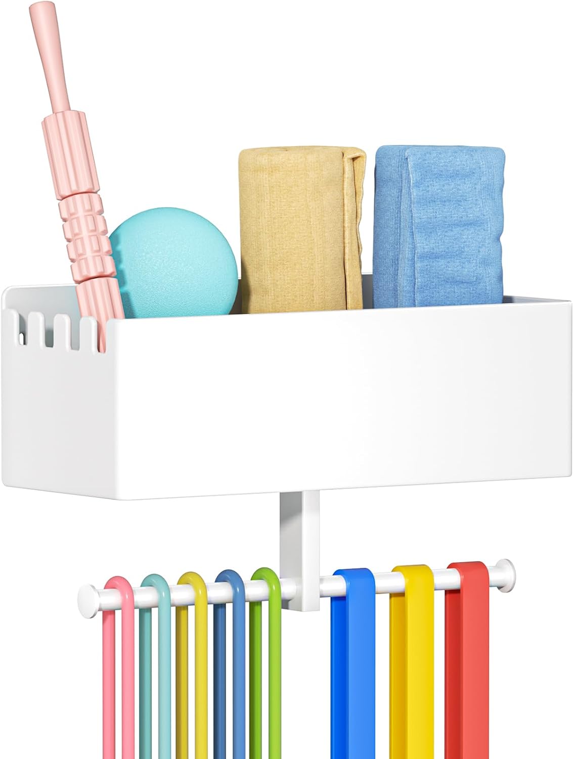 White Wall Mount Resistance Bands Rack