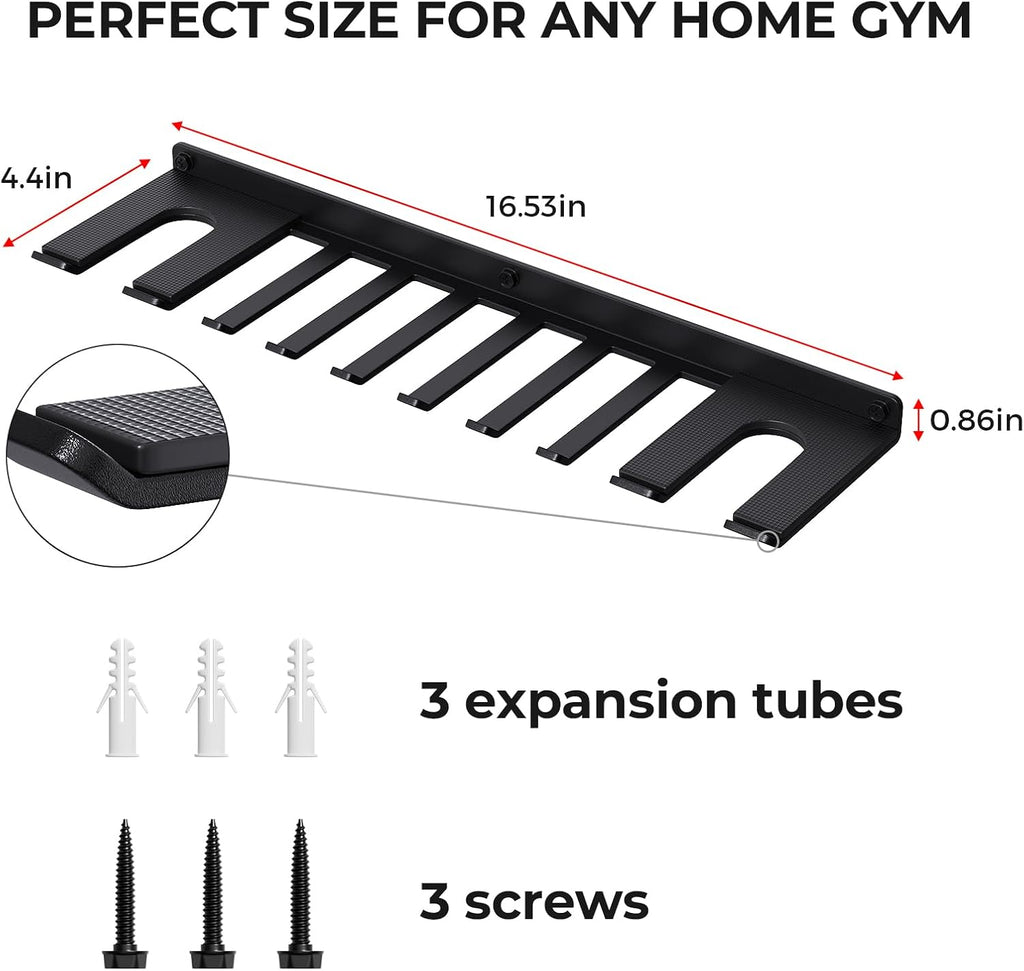 Wall Mount Gym Storage Rack with Heavy Duty Hooks