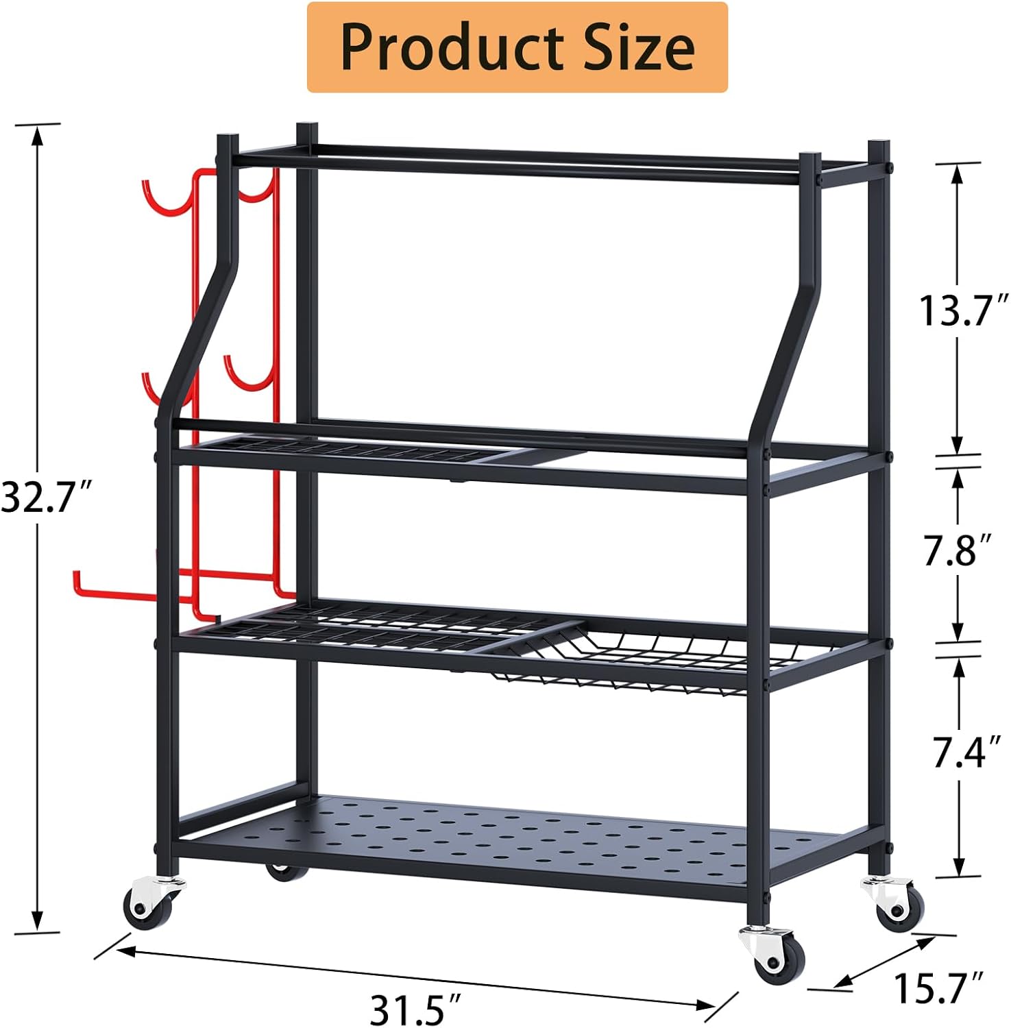 Multifunctional Rolling Yoga Mat Storage Cart