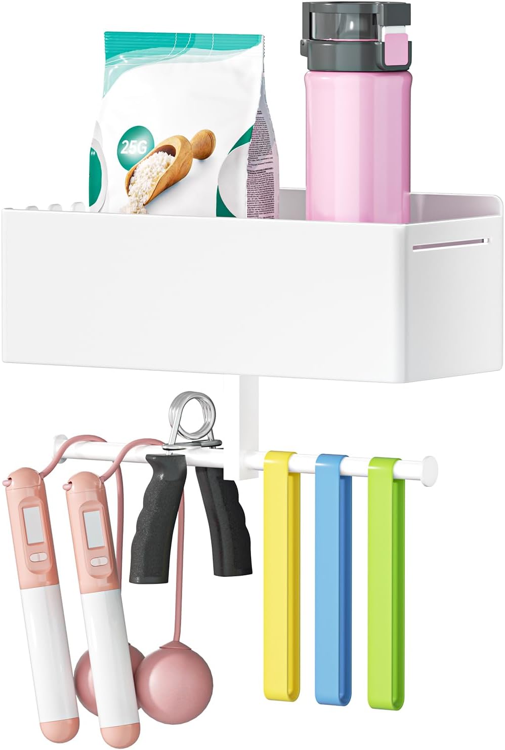 White Wall Mount Resistance Bands Rack