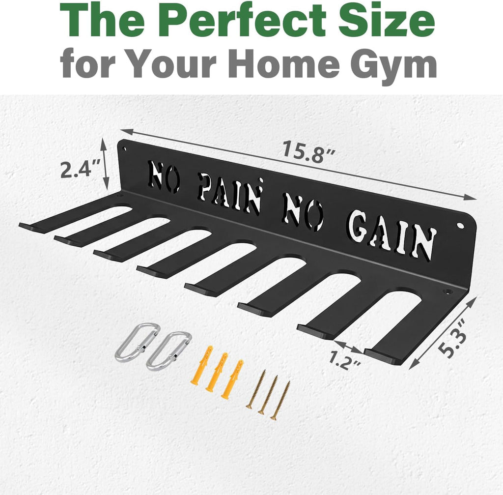 8-Hook Wall Mount Gym Accessory Rack