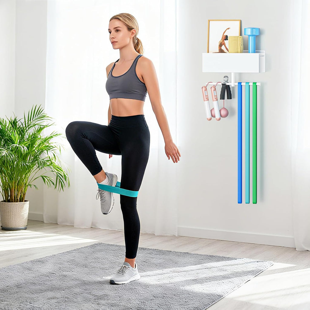 White Wall Mount Resistance Bands Rack