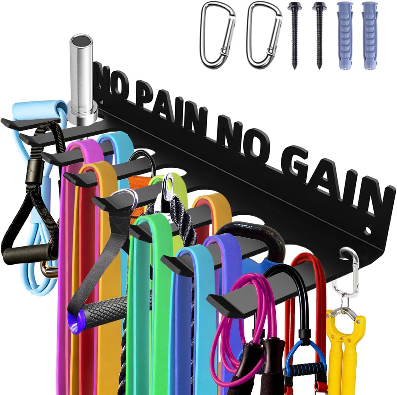 8 Hook Wall Mount Gym Storage Rack