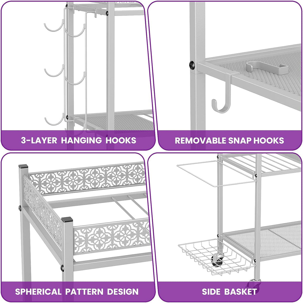 3-Tier Rolling Yoga Mat Storage Rack