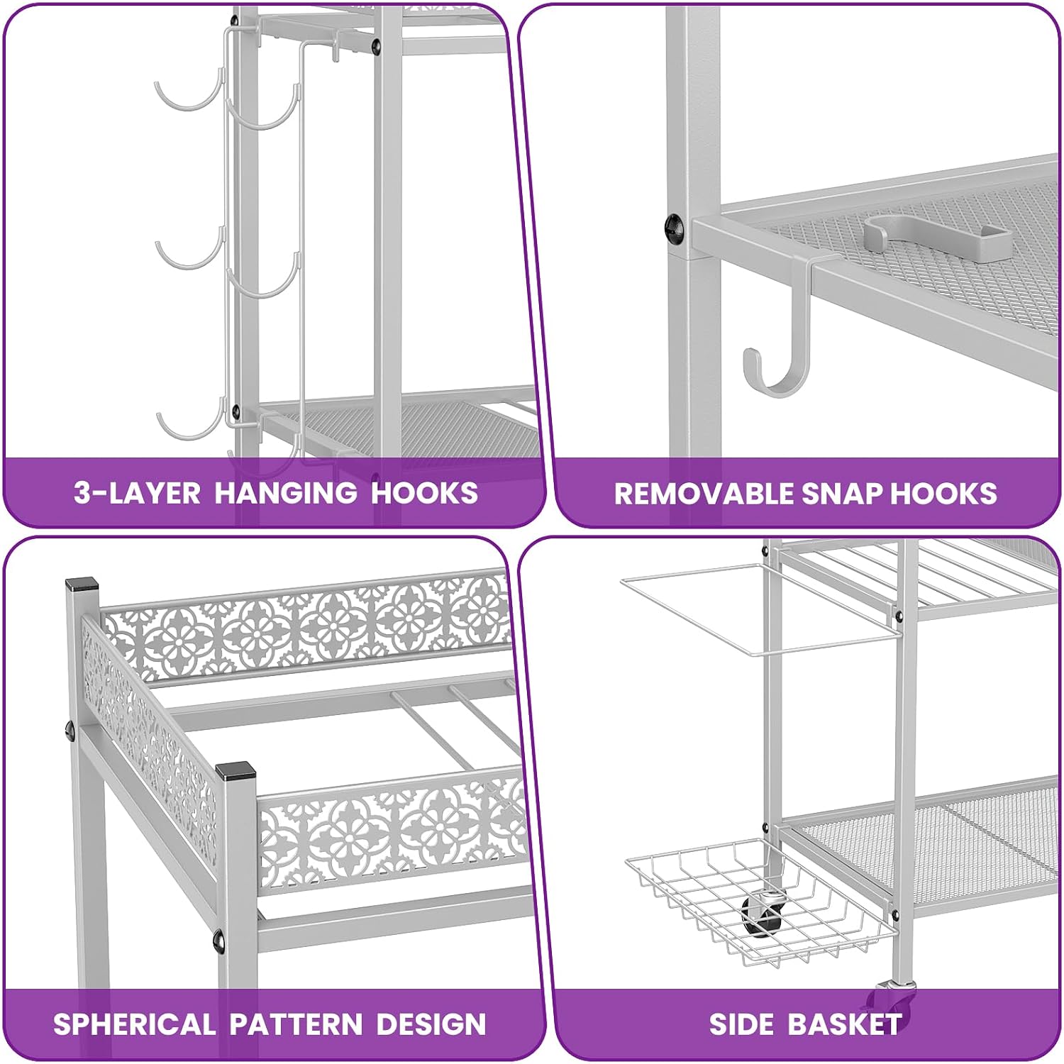 3-Tier Rolling Yoga Mat Storage Rack