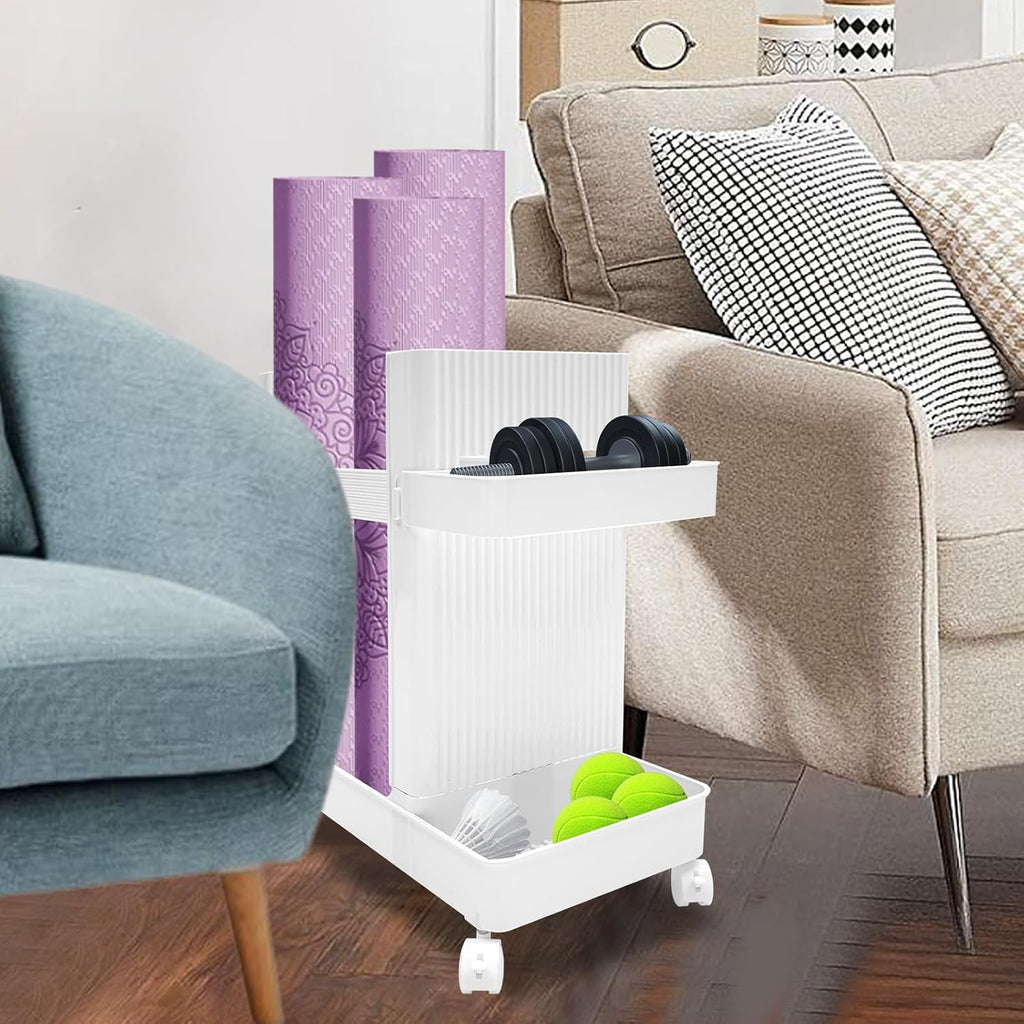 Rolling Yoga Mat Storage Cart