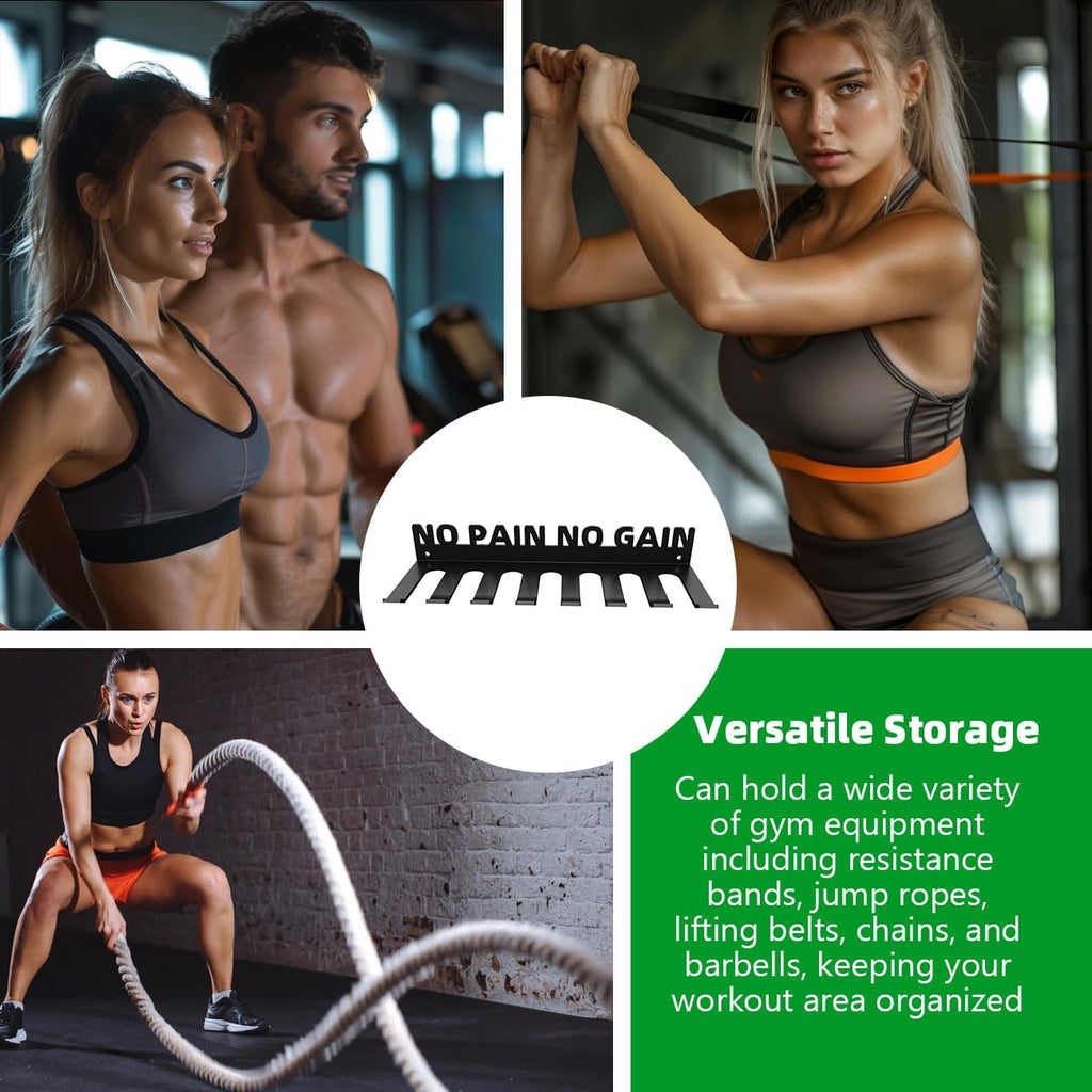 8 Hook Wall Mount Gym Storage Rack