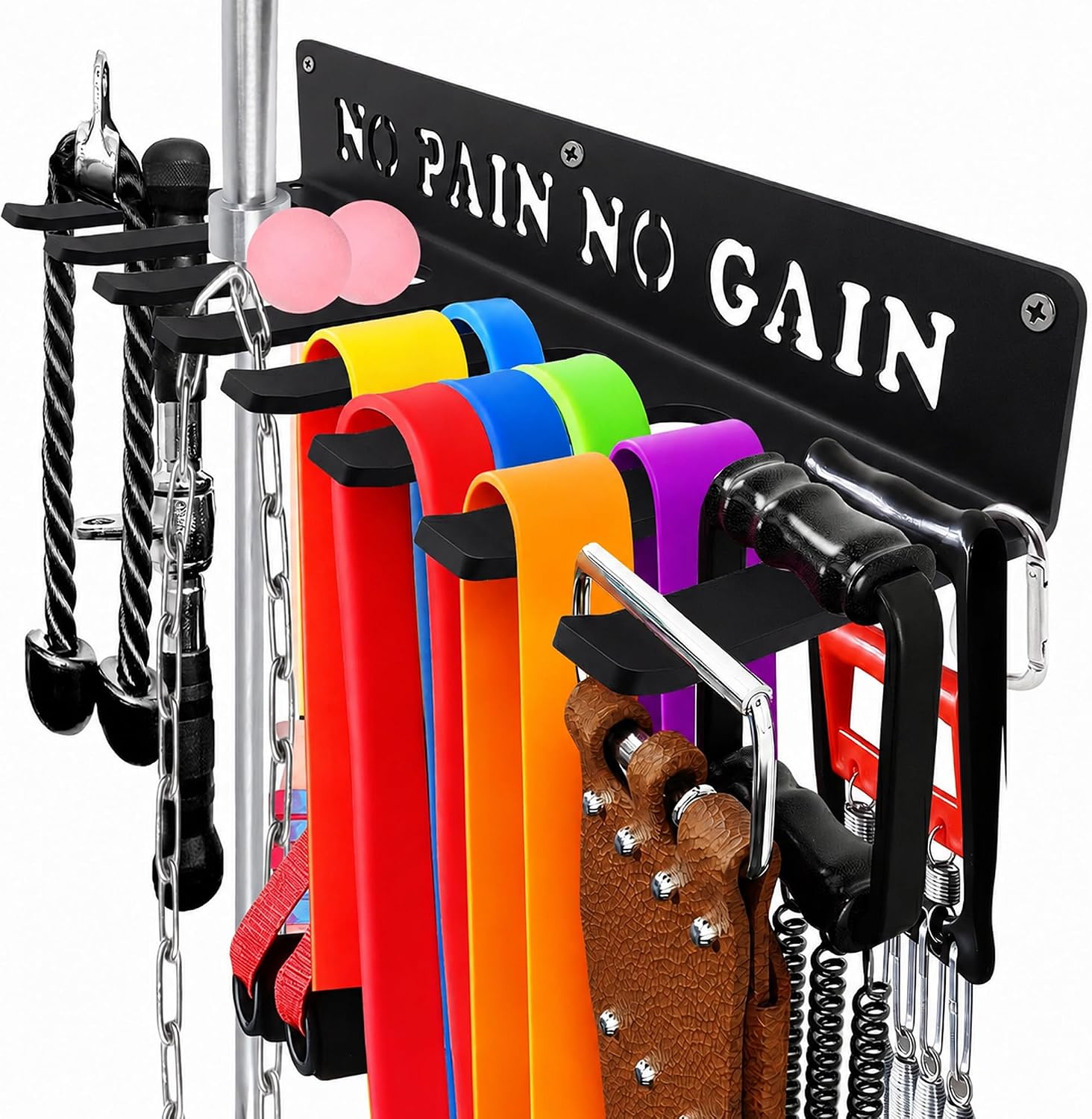 8-Hook Wall Mount Gym Accessory Rack