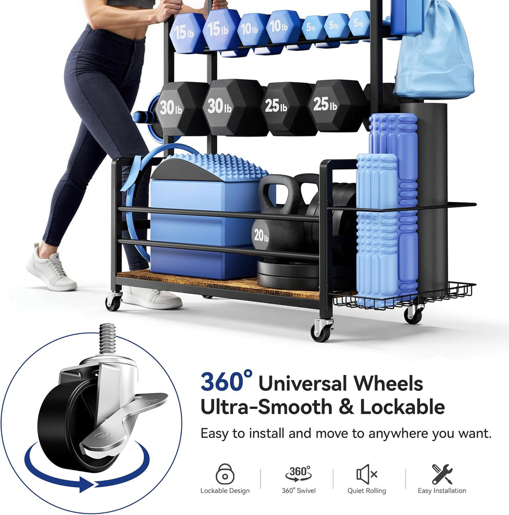 500LBS Rolling Dumbbell Rack