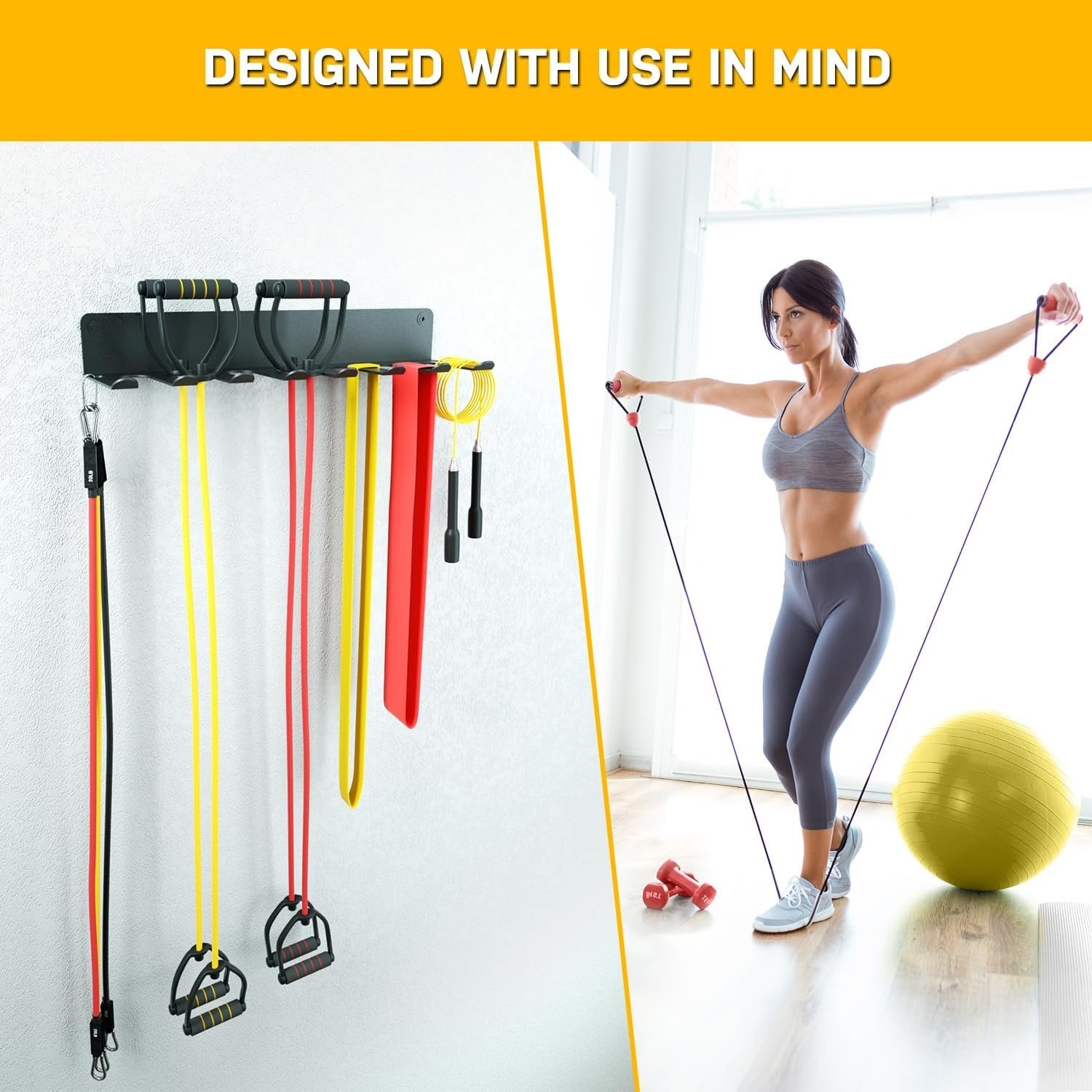Double Circle Wall Mount Gym Storage Rack
