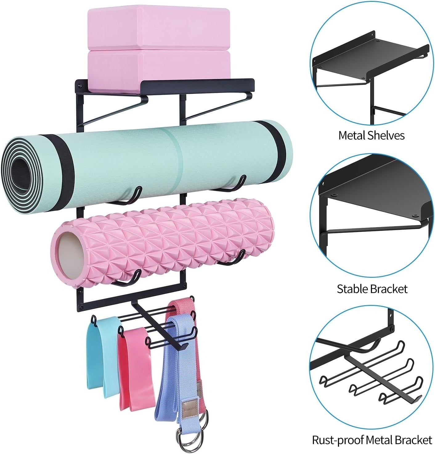 Wall Mount Yoga Mat Holder