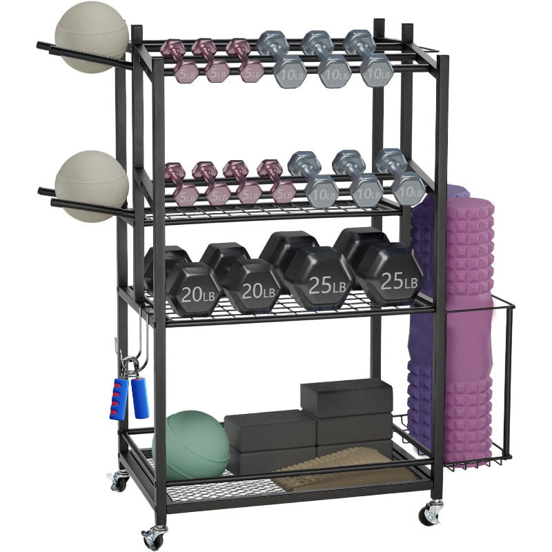 3-Tier Rolling Dumbbell Storage Cart